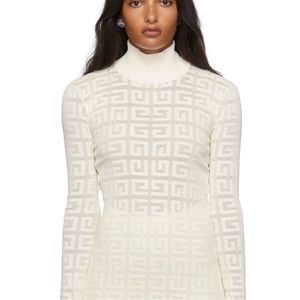 Givenchy white Open-Knit 4G Turtleneck